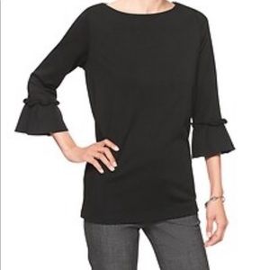 Banana Republic Ponte Ruffle Sleeve Top